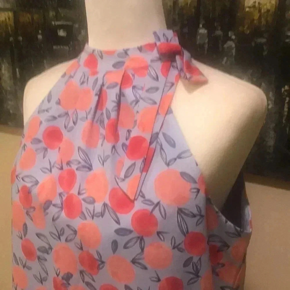 Maison Jules Scalloped Hem Halter Top-Size M - Picture 2 of 5